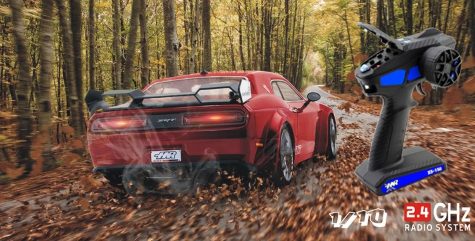 HNR Hongnuo H9802 1/10 coche eléctrico de deriva de plataforma con control remoto simulación Dodge SRT tracción en las cuatro ruedas coche modelo RC