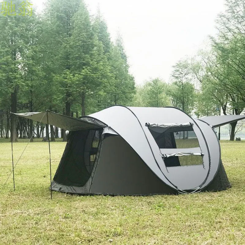 

Field tent rainproof outdoor camping tent travel 1s quick automatic opening 3-8P ship type trekking tent camping equipment