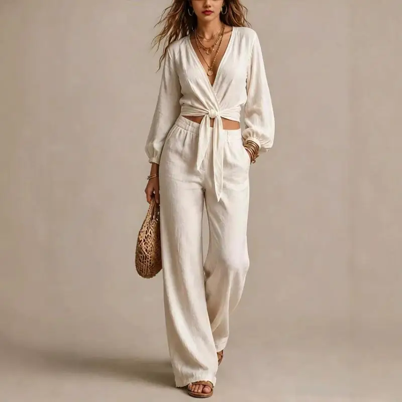 Spring Autumn New Cross Border Amazon Foreign Trade Women Clothing Loose Casual Pular Design Sense European American Style Set
