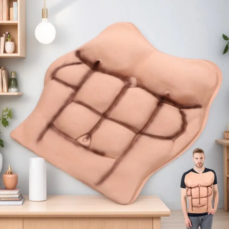 

Funny Fake Muscle Chest Prop for Men Real Look Cosplay Halloween Party Fancy Dress Costume Carnival Bar Decoration Accessory