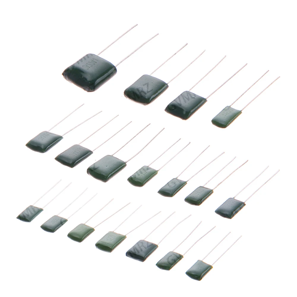 50PCS 2A472J 2A682J 2A562J Polyester Film Capacitor Assorted Values J Tolerance for Electronics 2A102J 2A103J 2A104J 2A223J