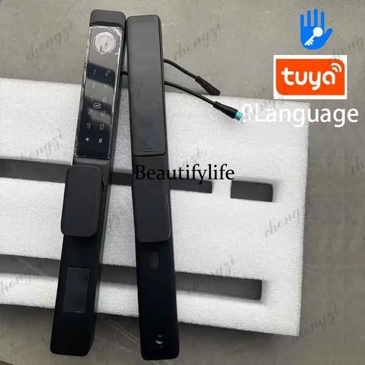 Broken bridge aluminum Fingerprint smart door lock Waterproof pass lock Indoor room door Office Tuya password lock