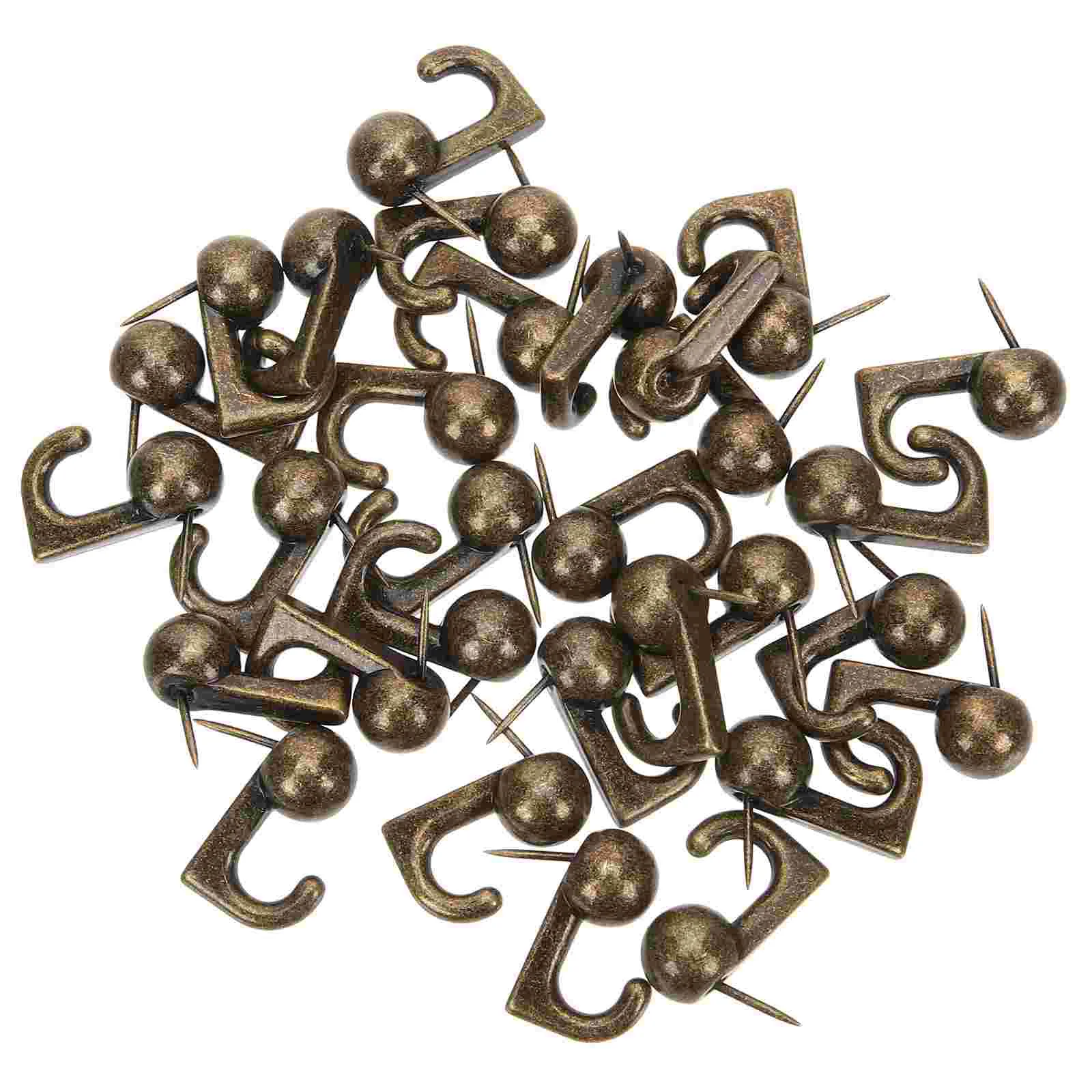 30 Pcs Metal Hook Nail Trellis Hooks Clothing Hangers Heavy Duty Clothes Rack Push Pin for Cork Board Wall Tacks Thumb Stud