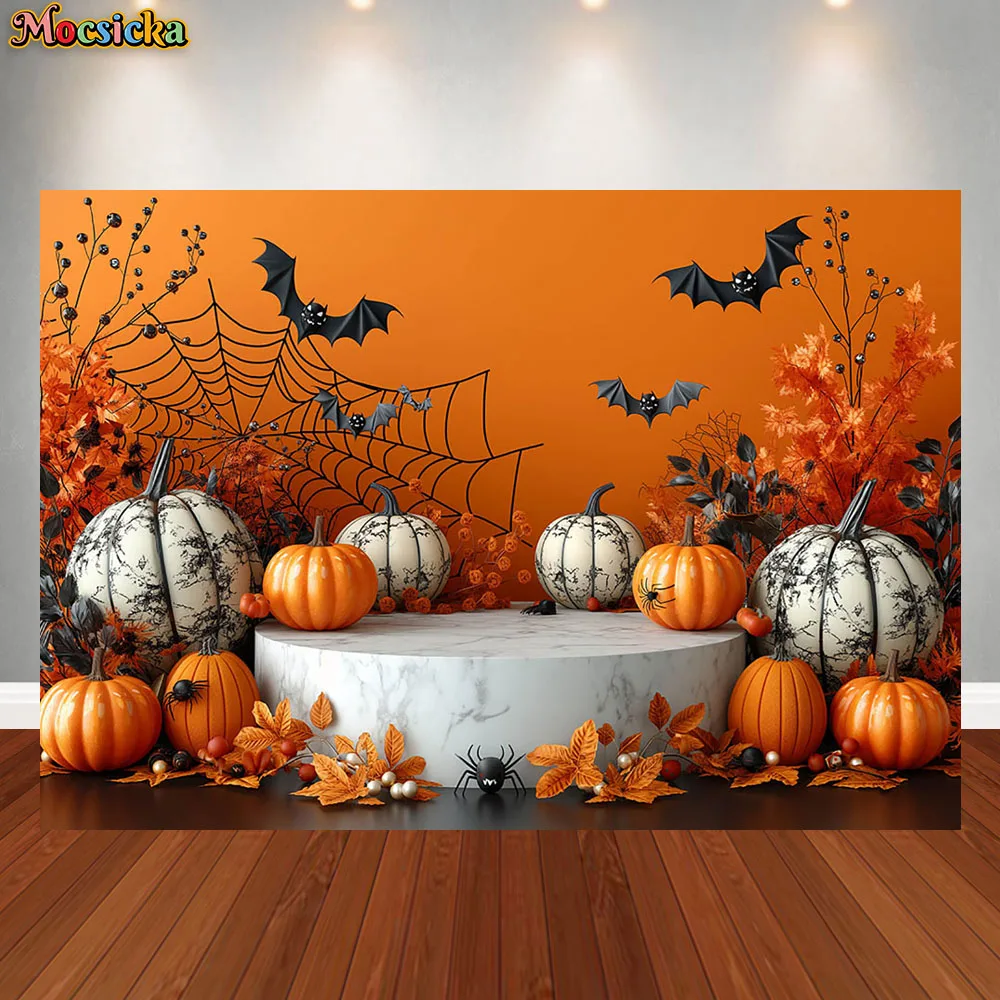 Halloween Photography Background Horror Pumpkin Moon Castle Holiday Decorations Backdrop Kids Party Supplies For Studio Props