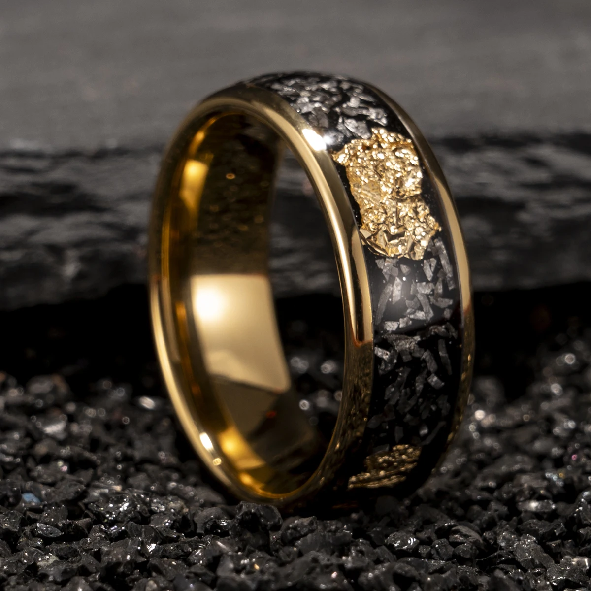Mens Tungsten Carbide Black Ring 8mm Fashion Luxury Couple Wedding Rings Suitable for Daily Wear Anniversary Gift