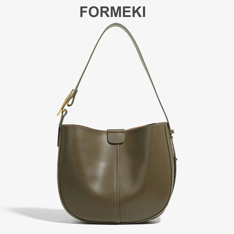 

Formeki Real Leather Bag Shoulder Bag Woman 2024 Trend Tote Bag Large Capacity Retro Luxury Design Bag