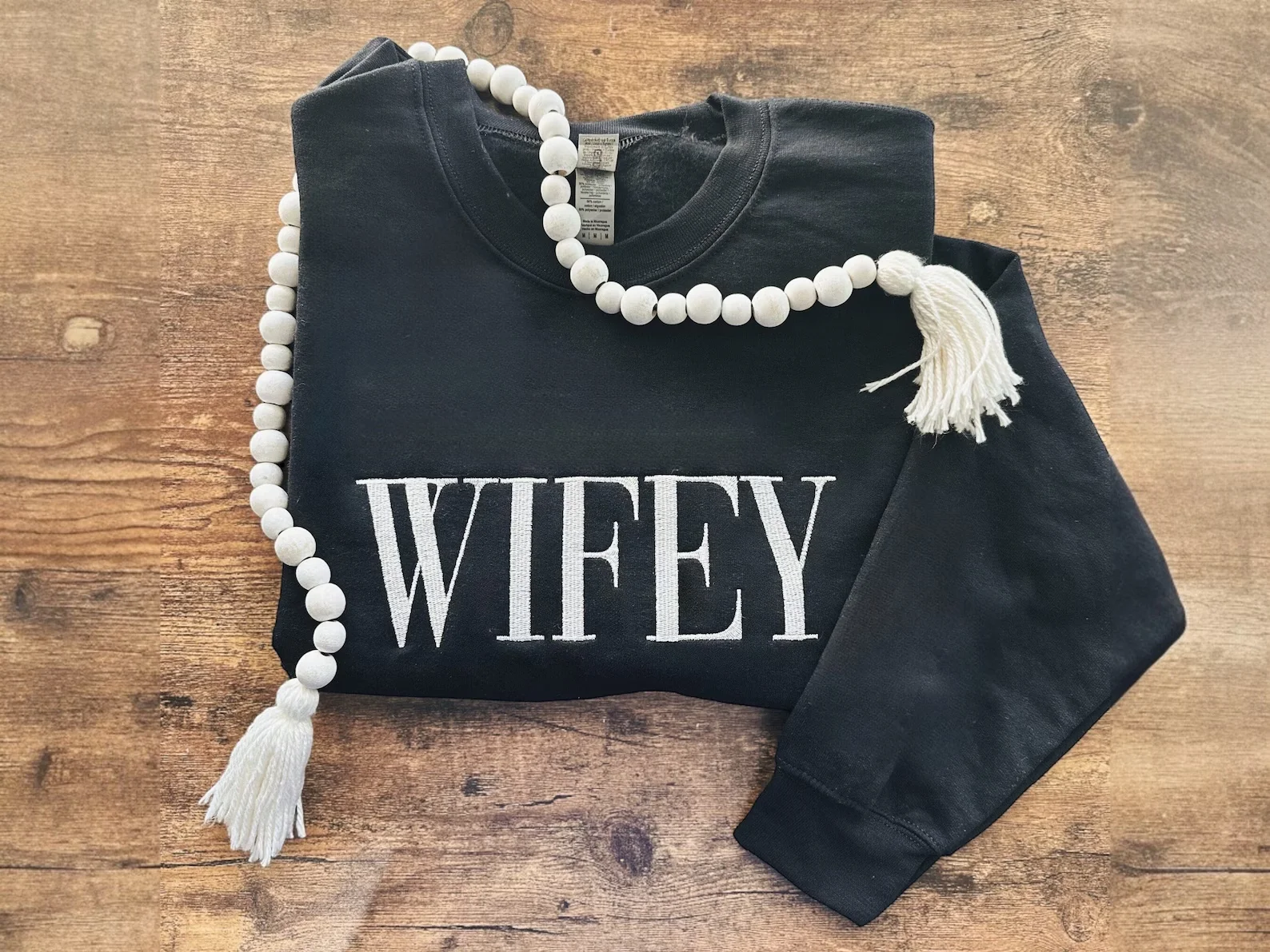 Embroidered Wifey Sweatshirt Bridal Party Custom Embroidery Bride Sweatshirts Bridal Shower Crewneck Wedding Top Long Sleeve
