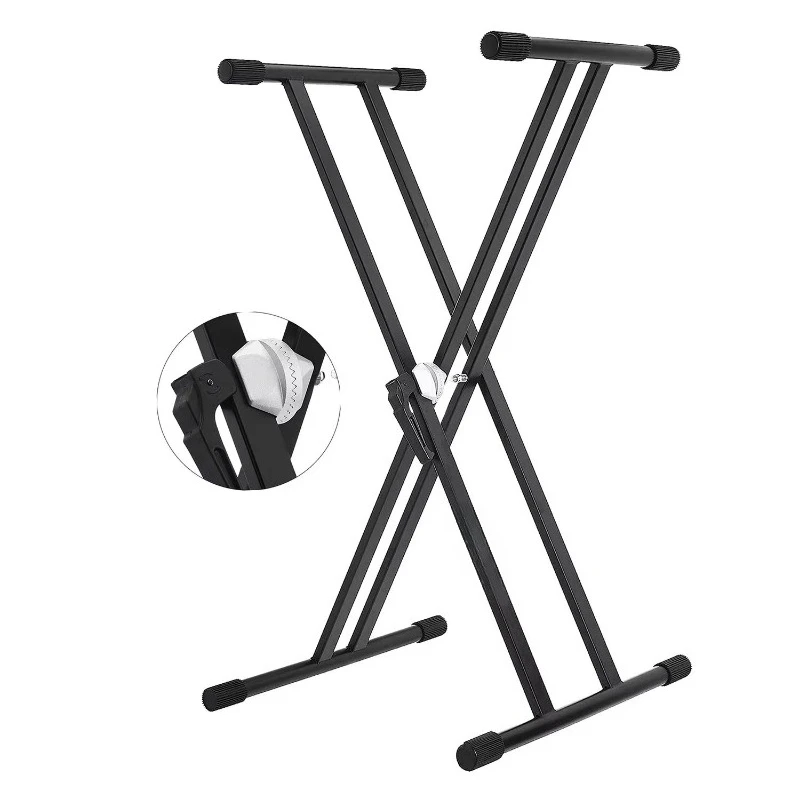 Double X Metal Keyboard Stand Adjustable Heavy Duty For 88 Keys Electric Piano Synthesizer Holder Secure Support
