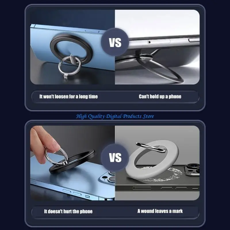 

U2JE Handfree Phone Rings Stand With Car Vent Mount Bracket Stand, Enhancing Grip For Safe Smartphone Convenient Use