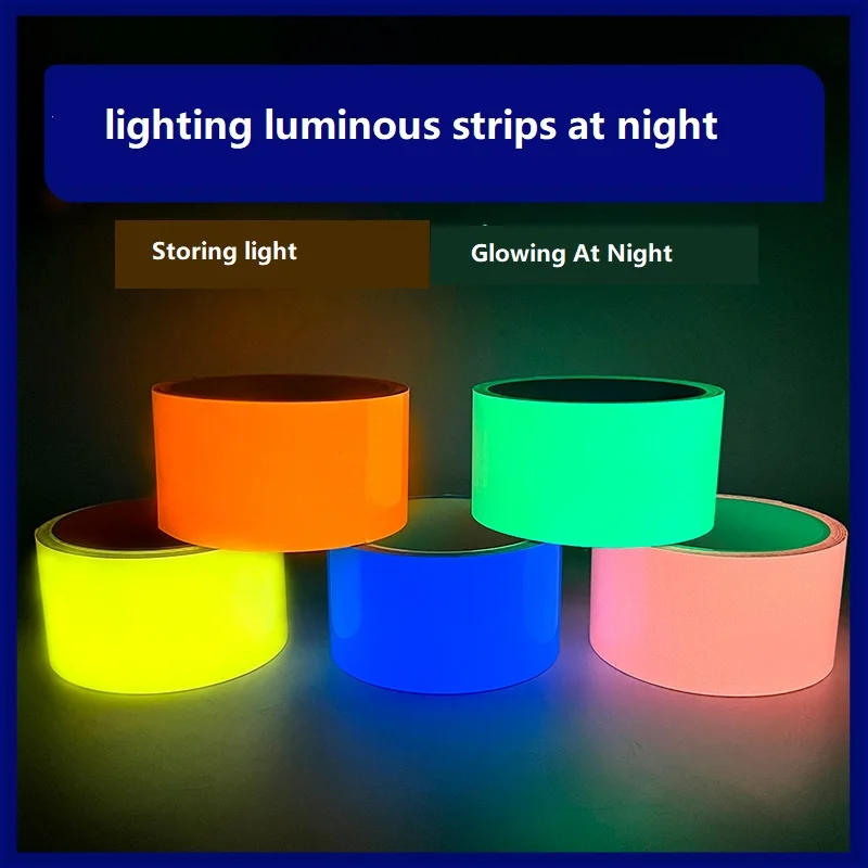 4cm*1M PET Luminous Tape Glow in Dark Night Vision Fluorescent Tape For Home/Office/Garden Safety Warning Decor DIY Craft Access