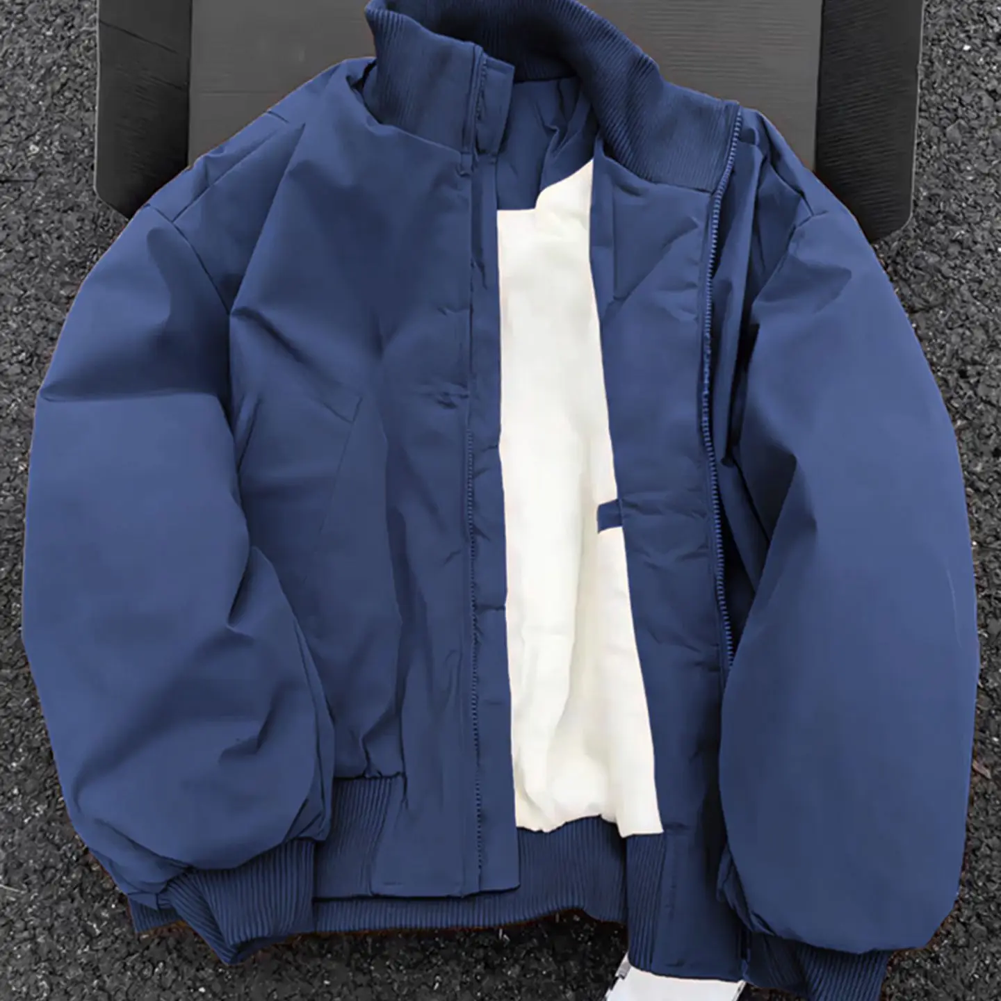 Cappotto da pilota americano oversize Thiened ort Jaet blu per uomo autunno inverno cotone abbigliamento da lavoro baseball sle colletto alla coreana