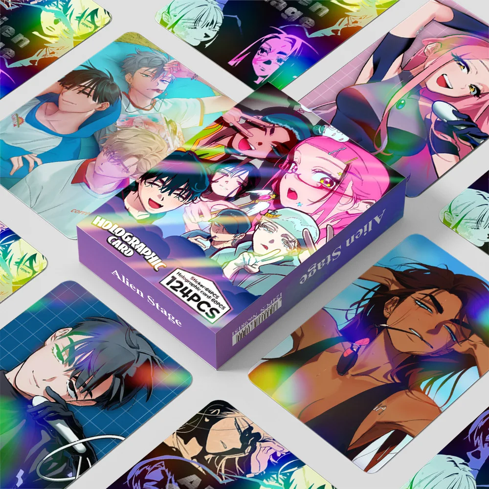 

124pcs Laser Cards Anime Men's Team Flash Cards, Animation Stickers, Three Inch Photo Cards, LOMO Cards, Holographic Cards Gifts
