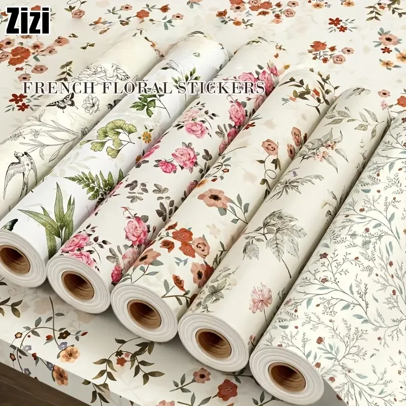 Self-Adhesive Waterproof Removable Vinyl Wallpaper Peel & Stick Floral Wallpaper for Living Room Bedroom Bathroom Cabinets