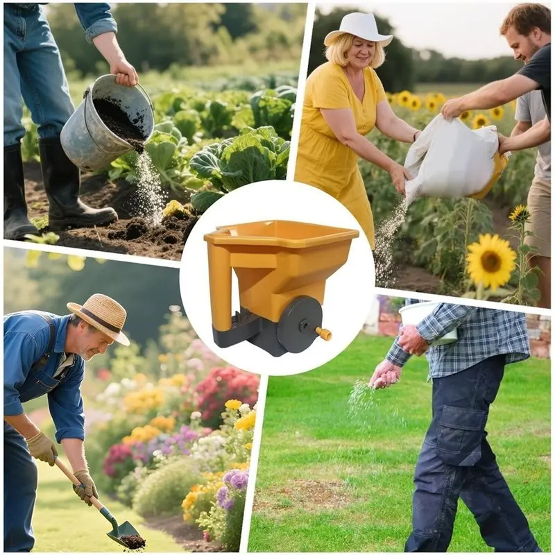 AAAN-Handheld Lawn Garden Spreader Manual Small Labor-Saving For Portable Seed Green Manual Spreader Lawn Hand Spreader