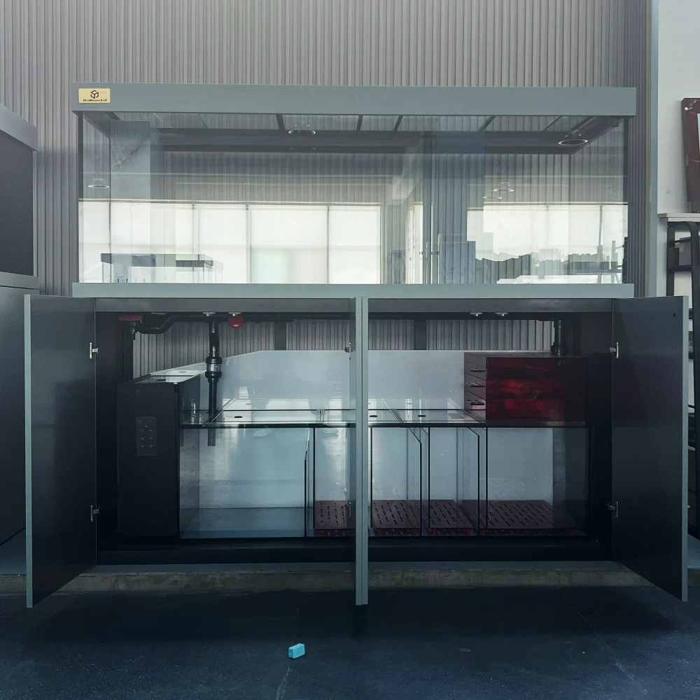 Innovative Self Cleaning Glass Fish Tank Floor Standing Partition Style Large Living Room Screen Aquarium