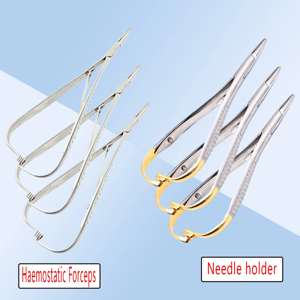 3 PCS Orthodontic Tool Set with Mathieu Forceps Elastic Holder Hemostatic Pliers for Braces Adjustment Kit