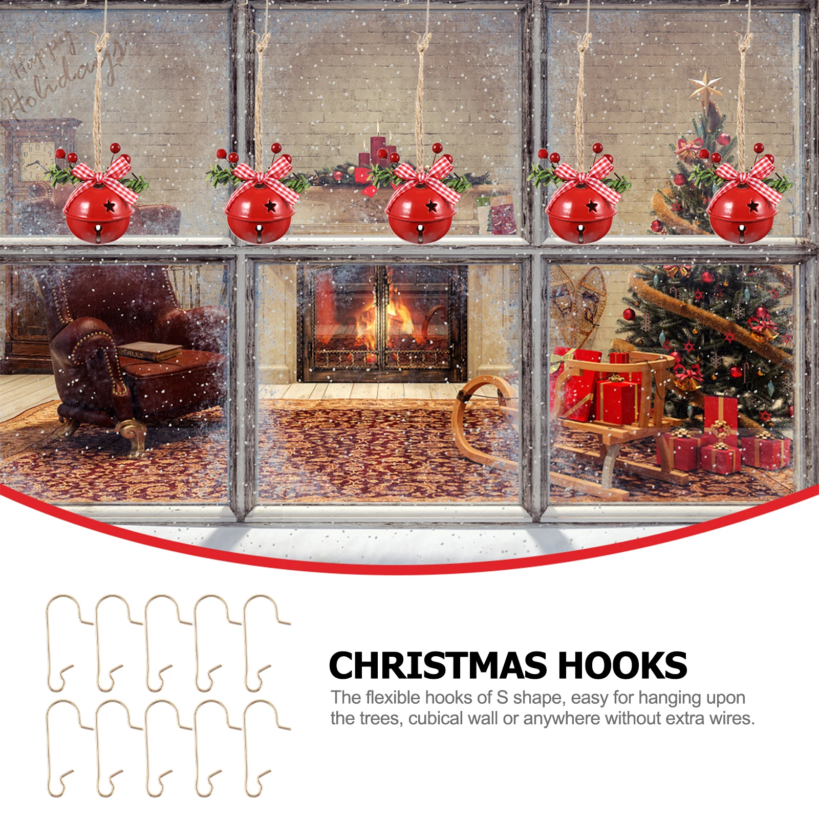 

100 Pcs Decorate Color Hook Hooks for Christmas Ornaments - Iron Shaped Hangers