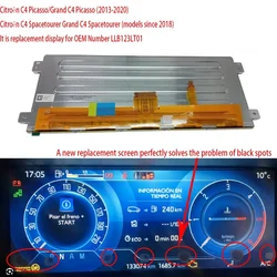LCD Display LLB123LT01 for Citroën C4 Picasso 9808851580, 9815286580 Instrument Cluster