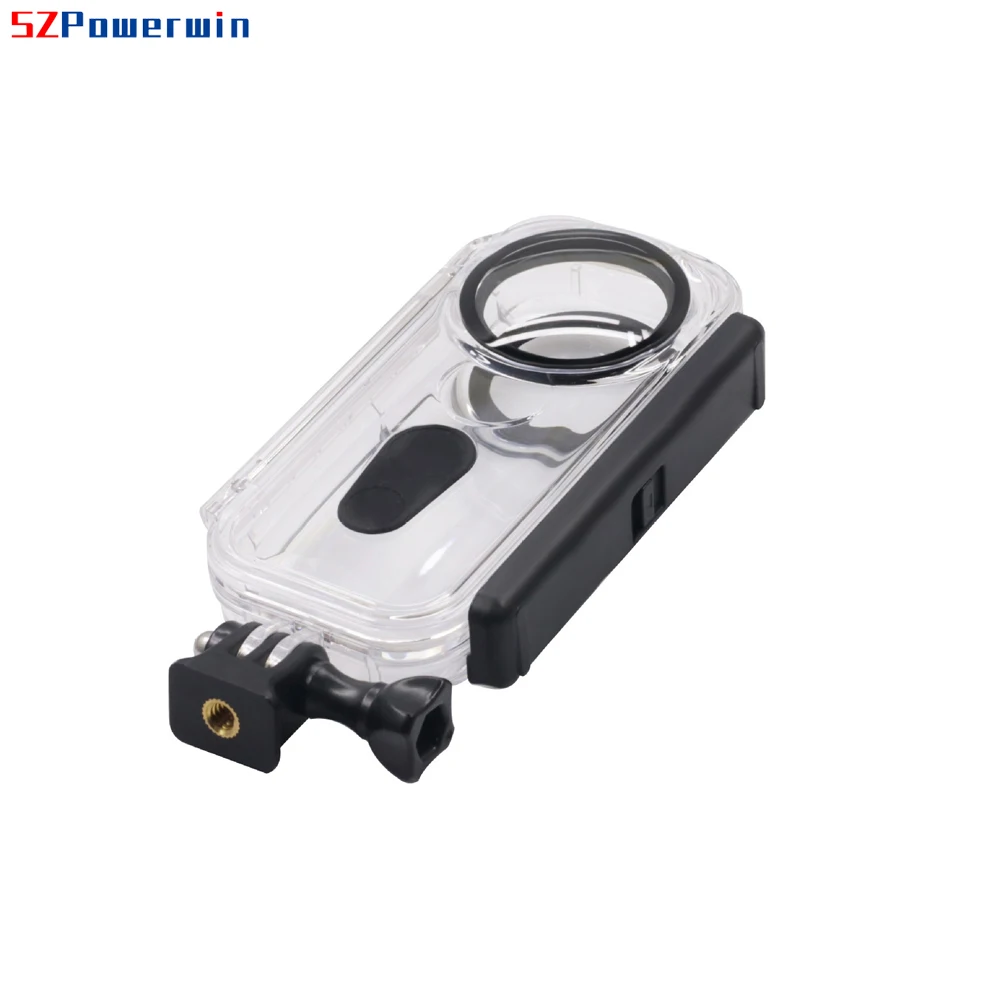 Powerwin for Insta360 One X 30m/5m Waterproof Housing Diving Case Underwater Protection Shell Cover 1/4 Screw Adapter Mount