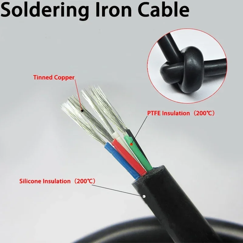 

1M T12 Soldering Iron Station 2 3 4 5 6 8 Cores Silicone Wire Cable Tinned Copper PTFE Insulation High Temperature Soft Line