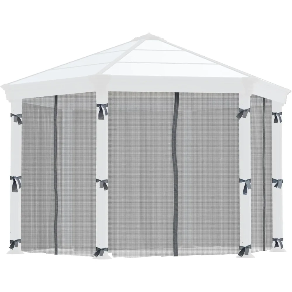 - Canopia Roma/Monaco Garden Gazebo Netting Set Gray - 6 Pieces  pergolas para jardin