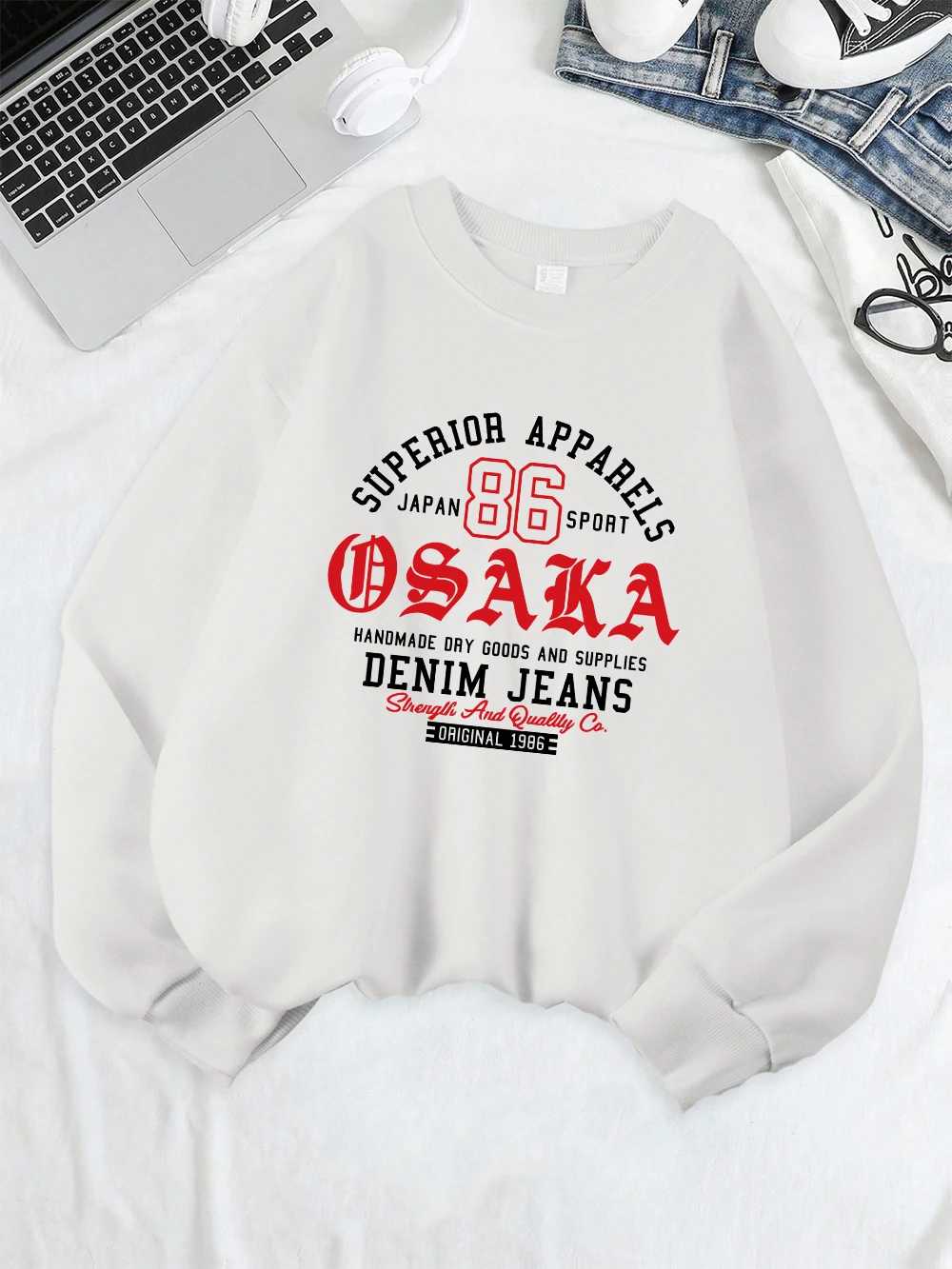 Giappone Sport Forze e Qualily Stampe Felpa da donna O-Collo Felpa con cappuccio casual in pile sciolto Top caldi Abiti comodi invernali