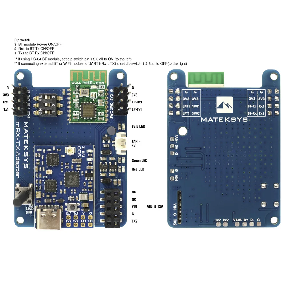 Matek Mateksys MR24-30-TX MLRS MAVLINK 2.4GHZ TX MODULE KIT MR24-30-TX mLRS firmware 2.4 GHz LoRa 30 dBm RF power