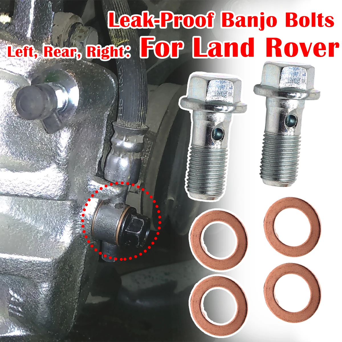 6/12pc For Land Rover Discovery MK2 L318 L319 Sport L550 Caliper Hose Lines Banjo Fittings Bolts Seal Washers Left Rear Right