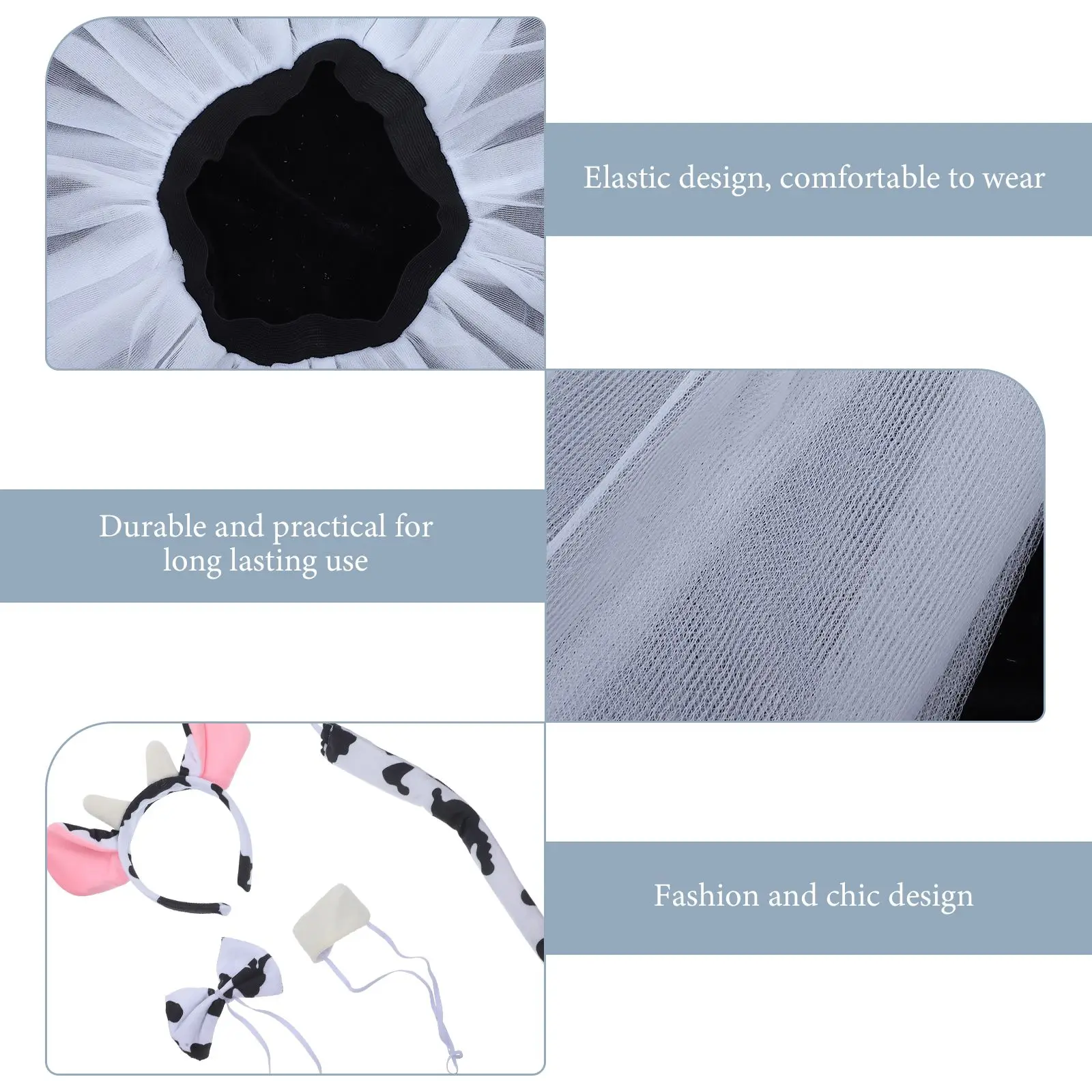 Cow Costume Headb Halloween Supplies Animal Theme Dress Up Halloween Kids Ears Tail Headb Costume Drama Accessories Gift