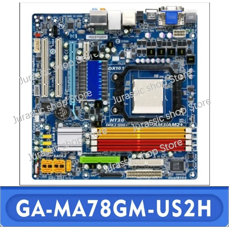 

780G Slots AM2/AM2+/AM3 for GA-MA78GM-US2H Motherboard DDR2 Mini ATX 100% Testing