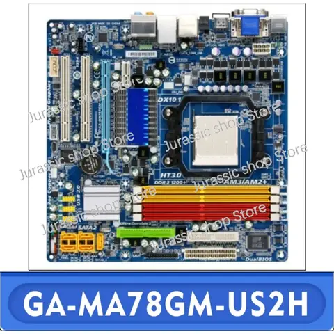 780G Slots AM2/AM2+/AM3 for GA-MA78GM-US2H Motherboard DDR2 Mini ATX 100% Testing