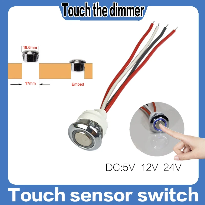 1/2 قطعة Led باهتة 12 فولت مفاتيح اللمس لشريط LED ضوء ستبليس عكس الضوء سطوع تحكم تيار مستمر 5 فولت-24 فولت ضوء باهتة التحكم