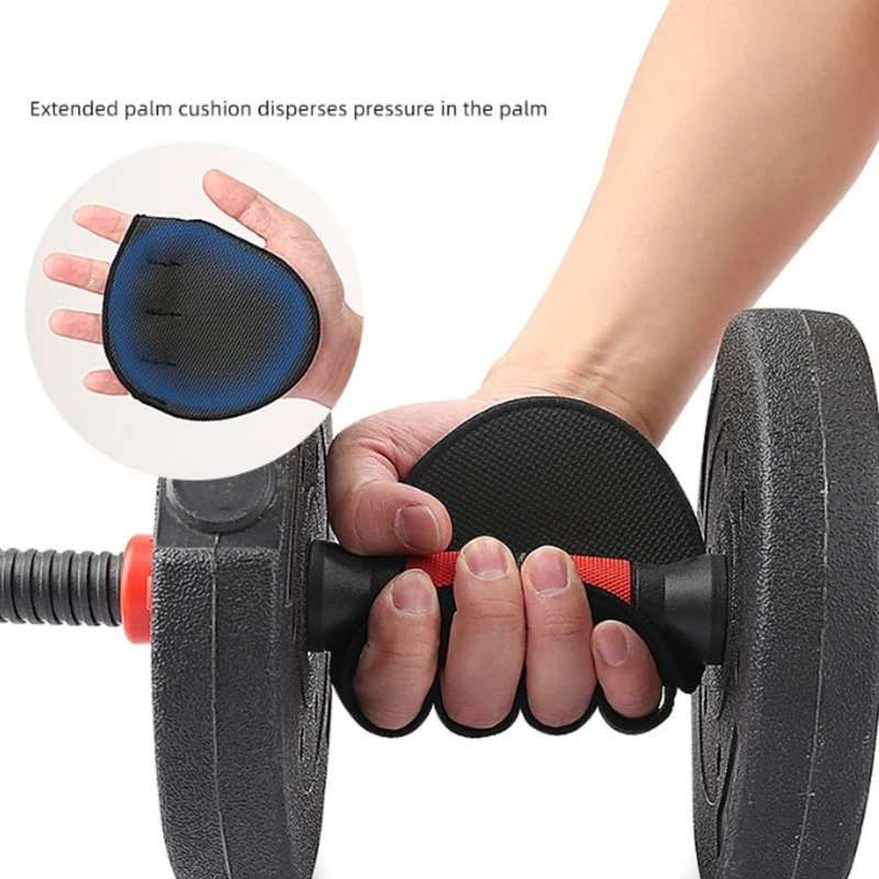 Weightlifting Hand Pads Pair for Gym Use, Textured Neoprene Contact Pad with Open-Back Design and Finger-Entry Layout 69HD