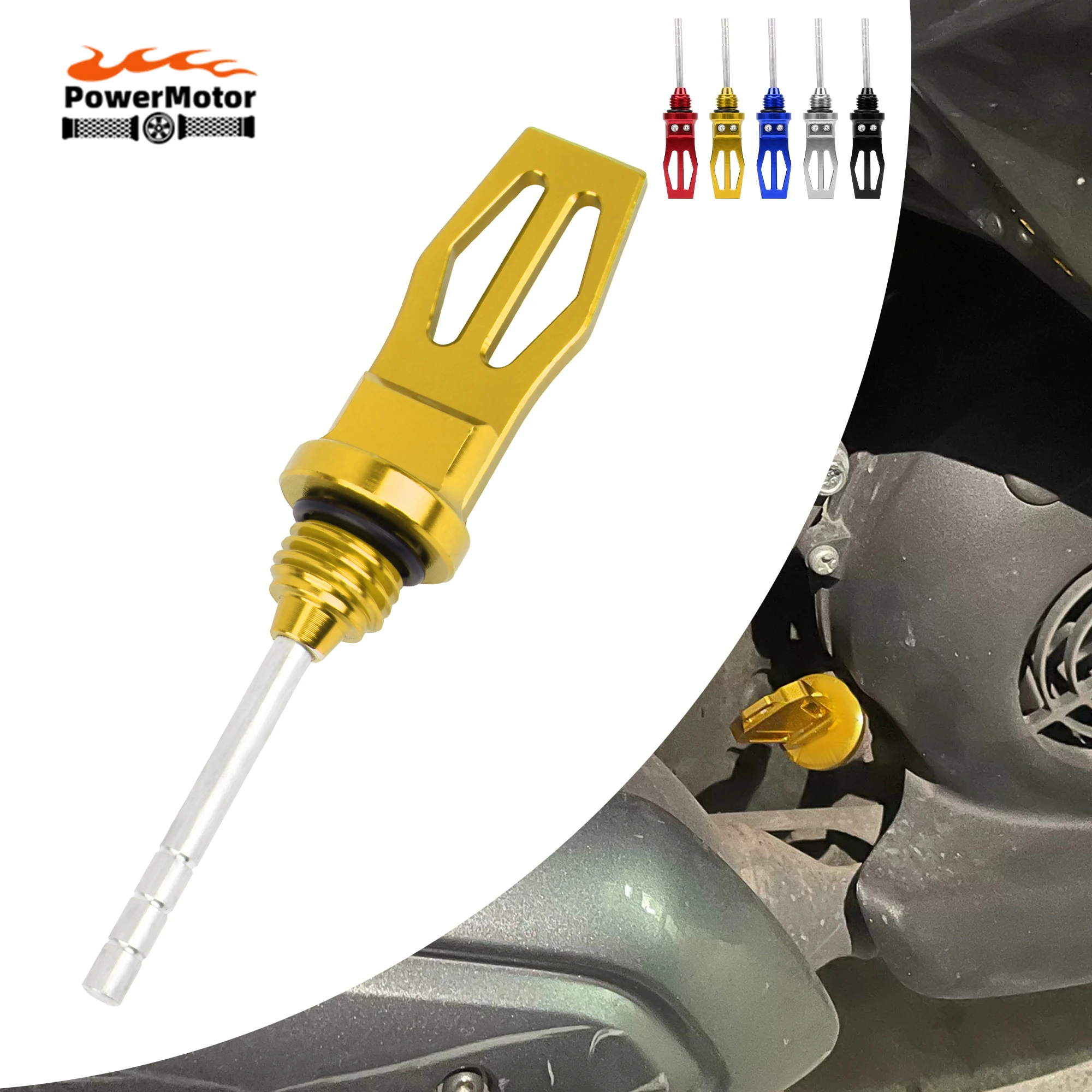

Motorcycle CNC Aluminum Alloy Engine Oil Level Dipstick Engine Performance Check DirtBike Motorbike Modification Accessories