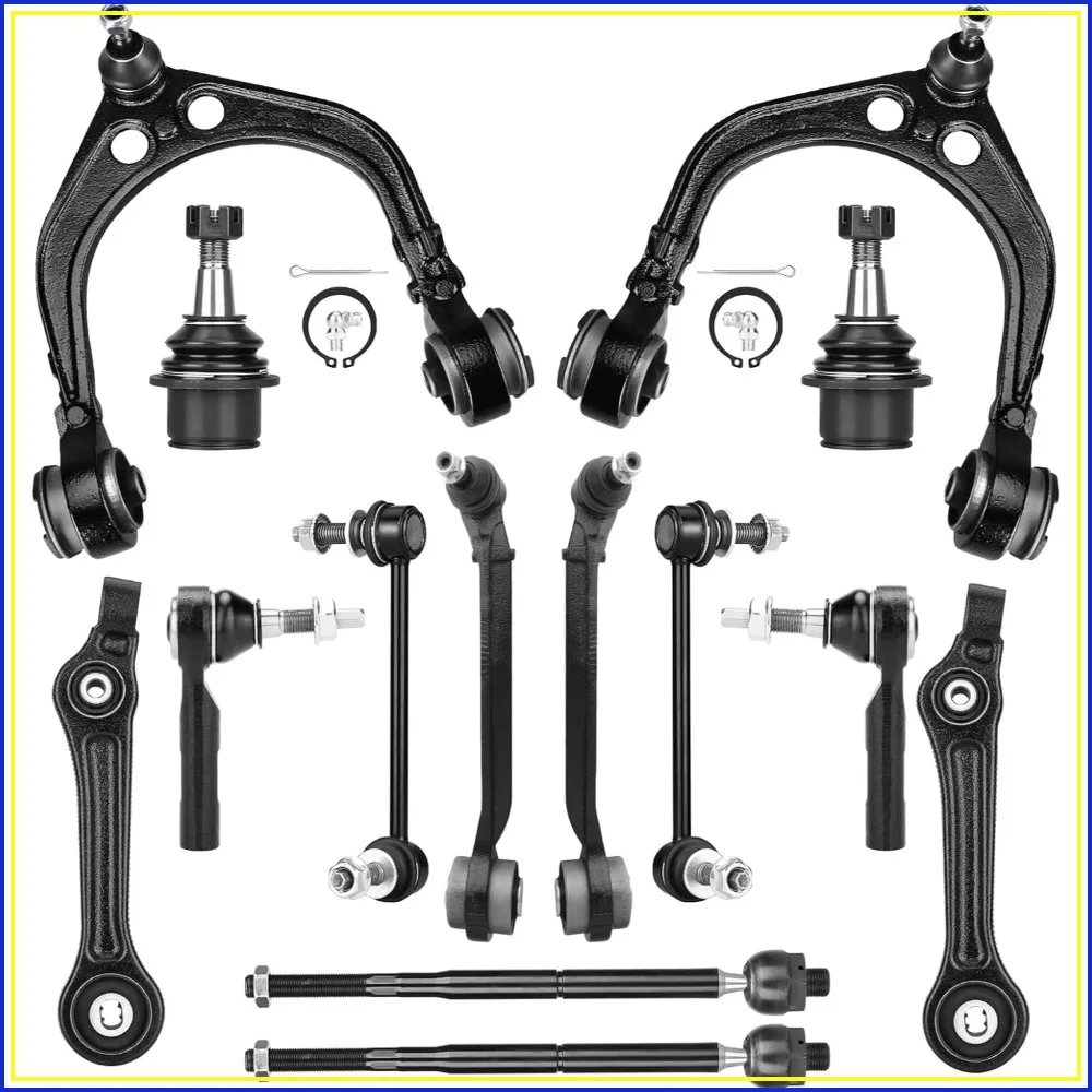 

Front Upper and Lower Control Arms Suspension Kit for 2011-2017 Chrysler 300 Dodge Challenger Charger RWD with Lower Ball Joints Tie Rod End - 14pcs