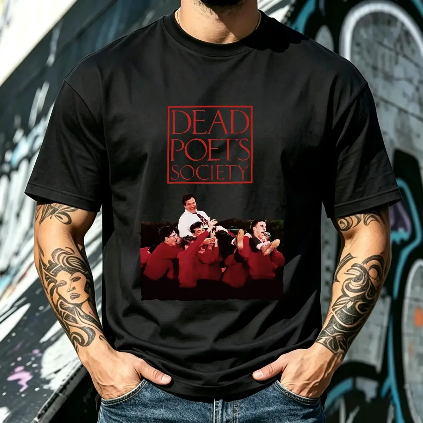 washed T Shirt Dead Poets Society V2 Movie Poster Vintage Natural sizes S to 5XL long or short sleeves vintage Washed fashion