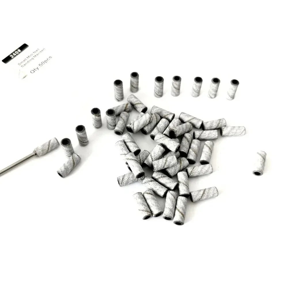 50 stks/1 set 3mm Rvs Nail Boren Mini Zebra Schuurbanden Nagelpolijstmachine Manicure Accessoires nail Art Gereedschap