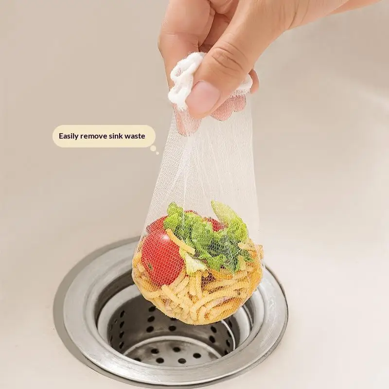 100 Pack Disposable Kitchen Sink Drain Garbage Filter Mesh Food Residue Strainer Bags Sewer Anti Blocking for Home Kitchen