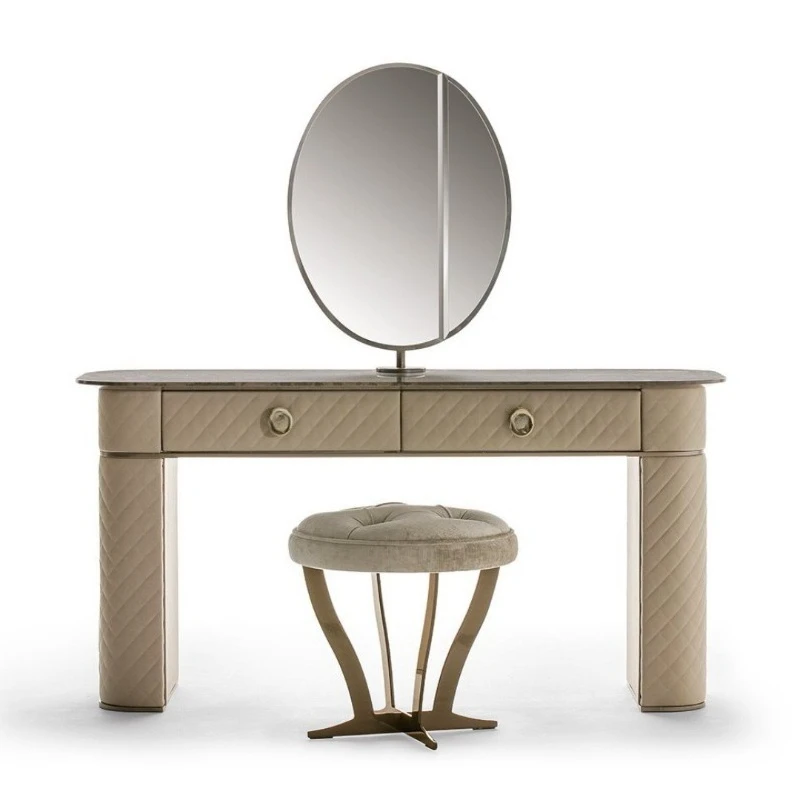 

Modern Simple Solid Wood Stainless Steel Creative Premium Mirrored Dresser