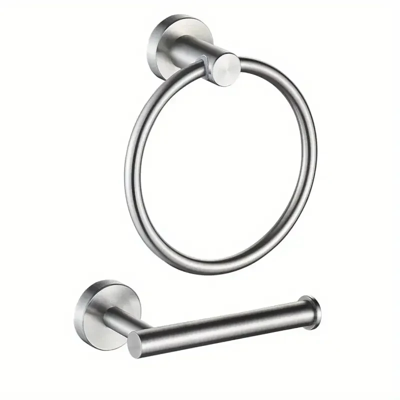 2-piece bathroom hardware set, stainless steel bathroom accessory set, saving design including towel rack and toilet paperholder
