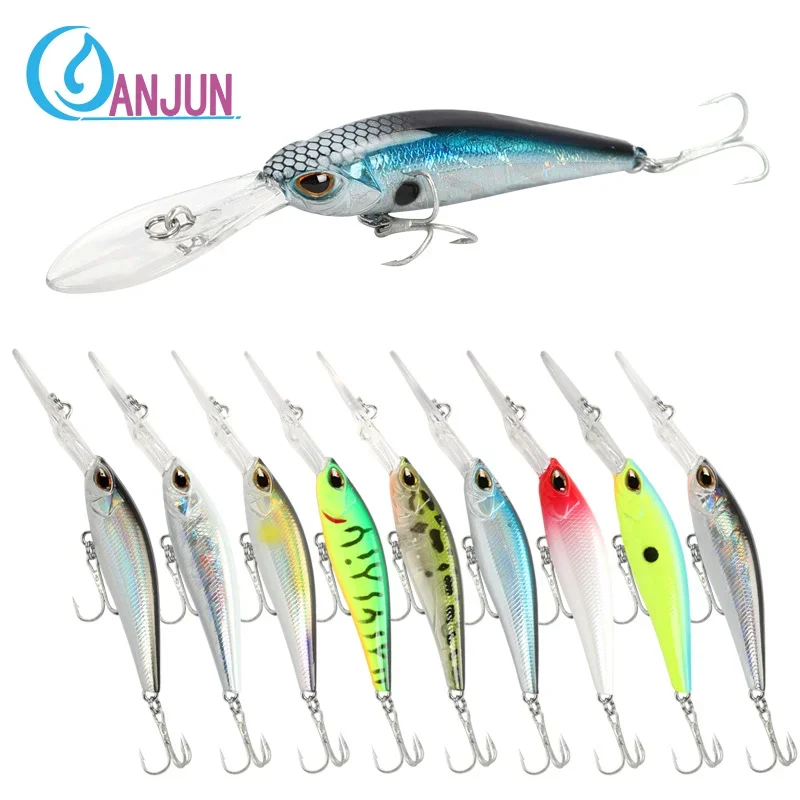 Crankbait Fishing Lures 6g 90mm Long Lip Minnow Suspending Minnow Deep Diving Swimbait Trout BassTrout Bass