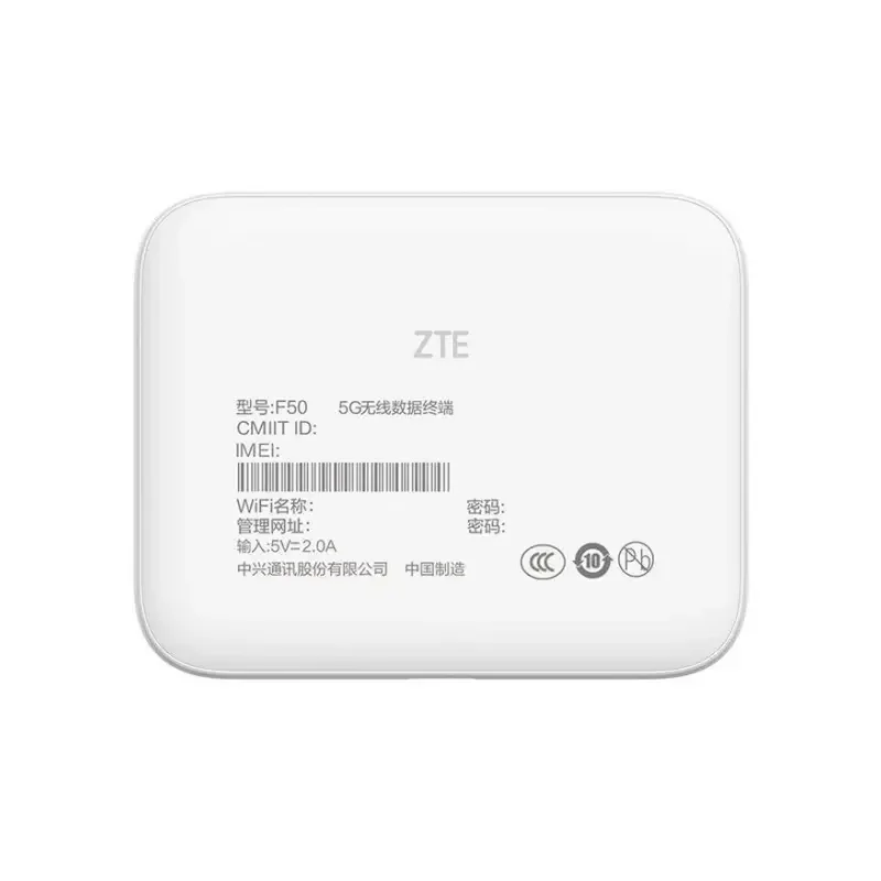 Unlocked ZTE 5G Pocket UFi F50 Mini WiFi Router Dual Band 1.6Gbps USB 3.0 Type-C 4G LTE Cat15 SA/NSA 5G Mobile Portable Hotspot