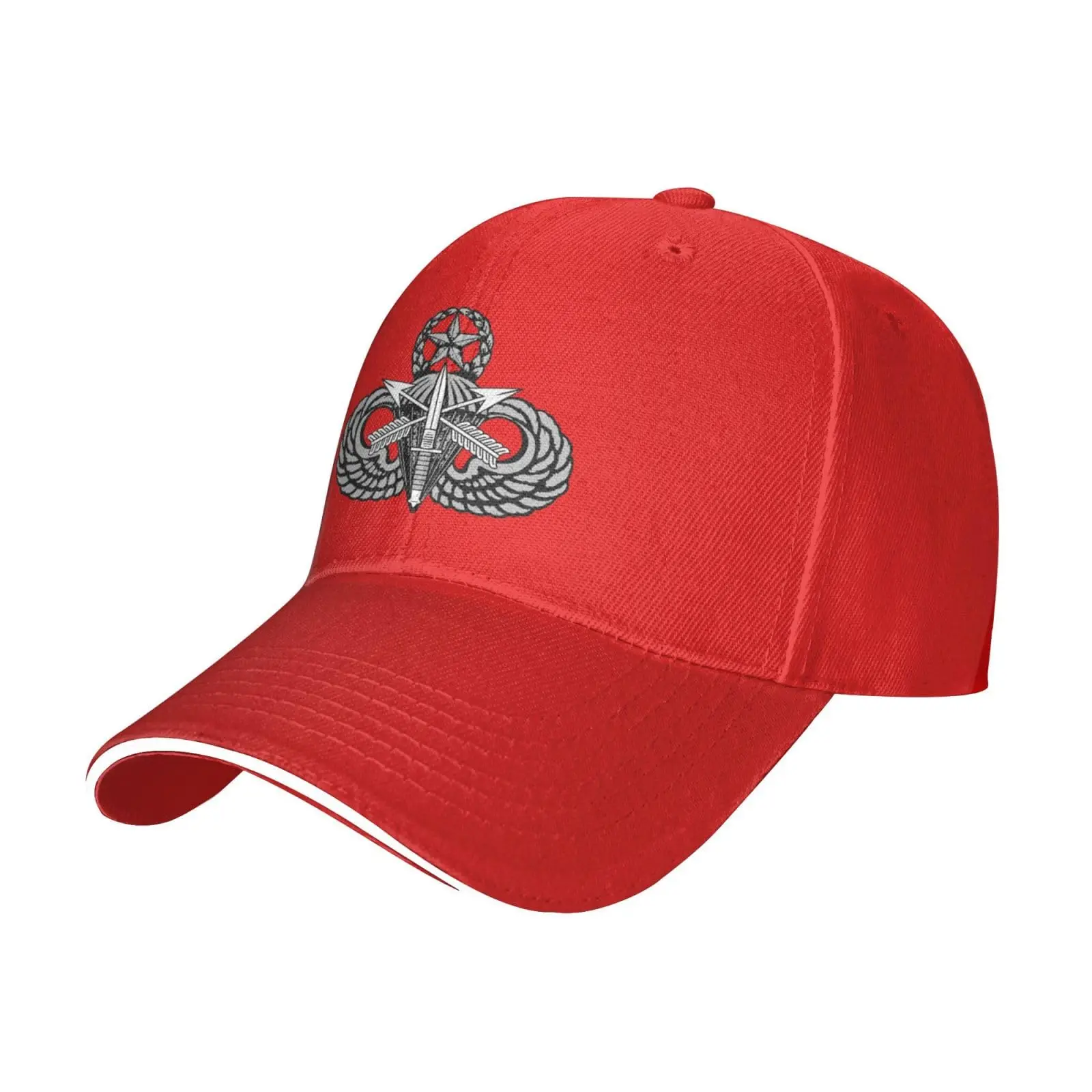 Prototipo de las fuerzas especiales, insignia de maestro paracaidista, gorras de béisbol Unisex, gorras de sándwich, sombrero de papá, sombrero informal rojo