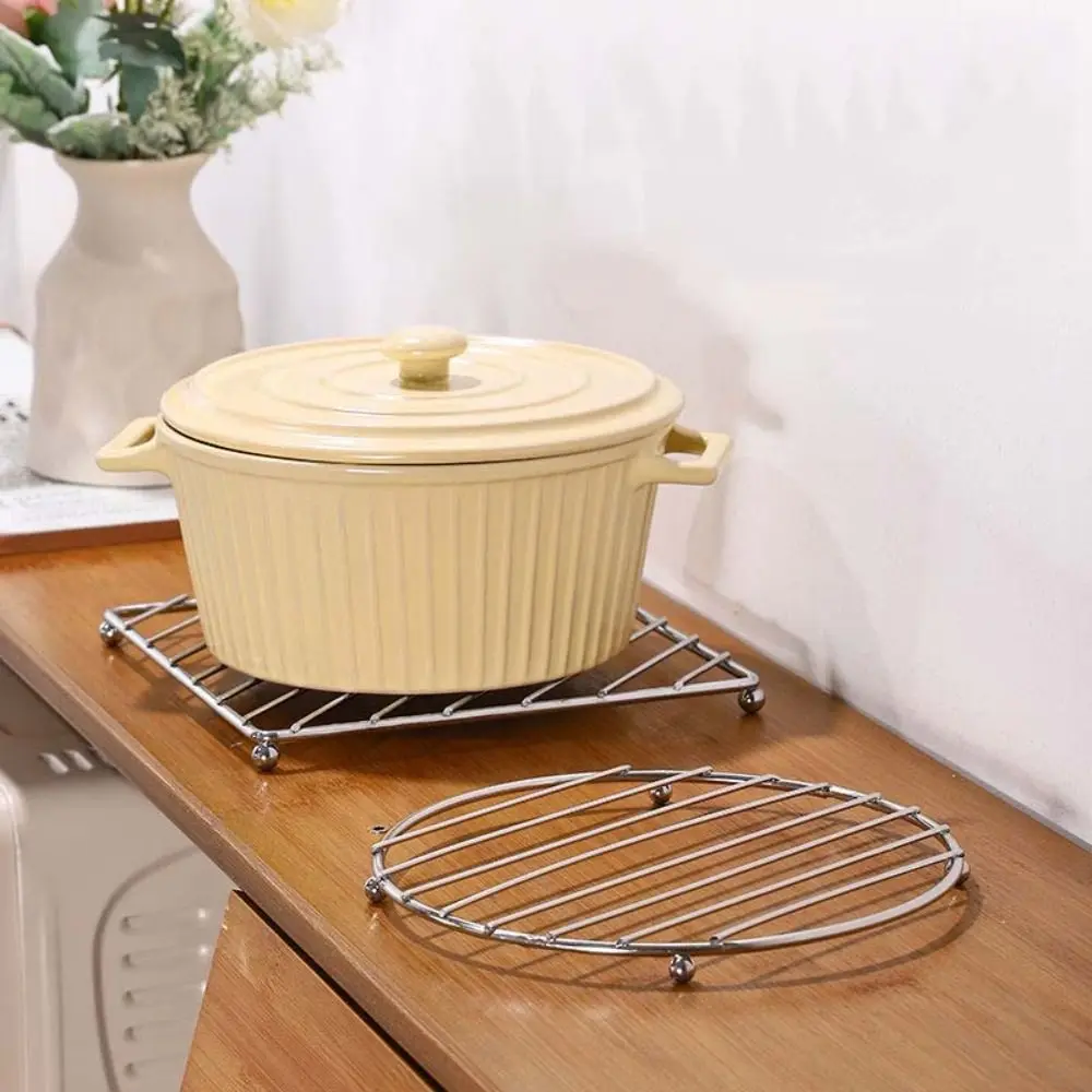 Cowijk-Support de Pot en Métal, Lignes Diagonales, Résistant aux Hautes Températures, Tasse Isolée Carrée ou Ronde T1, 2 Pièces