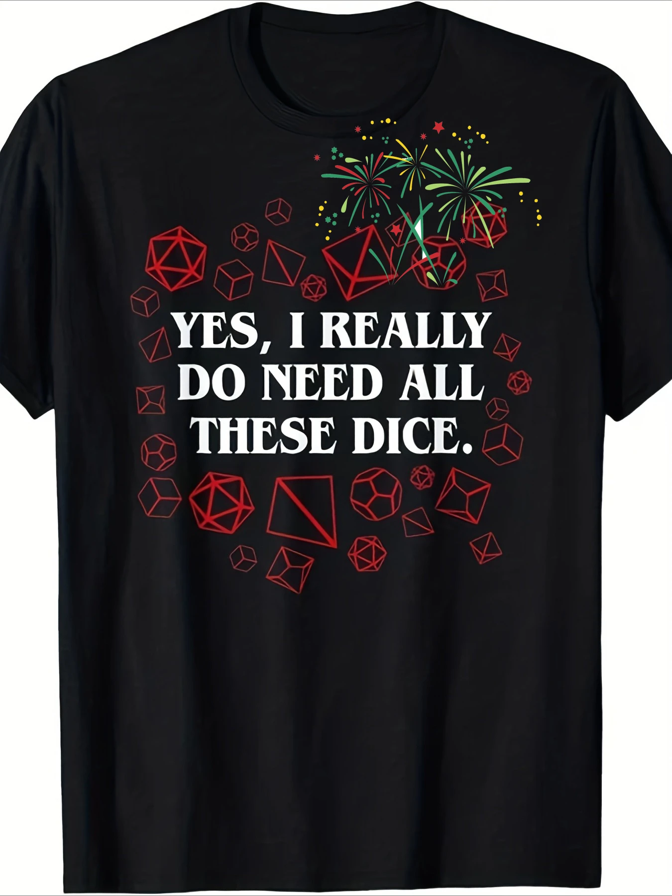 

Men's Retro D20 Dice-Funny Roleplaying Game Graphicwith Polyhedral Dice Set Design-cotton summer O-neck printed T-shirt.