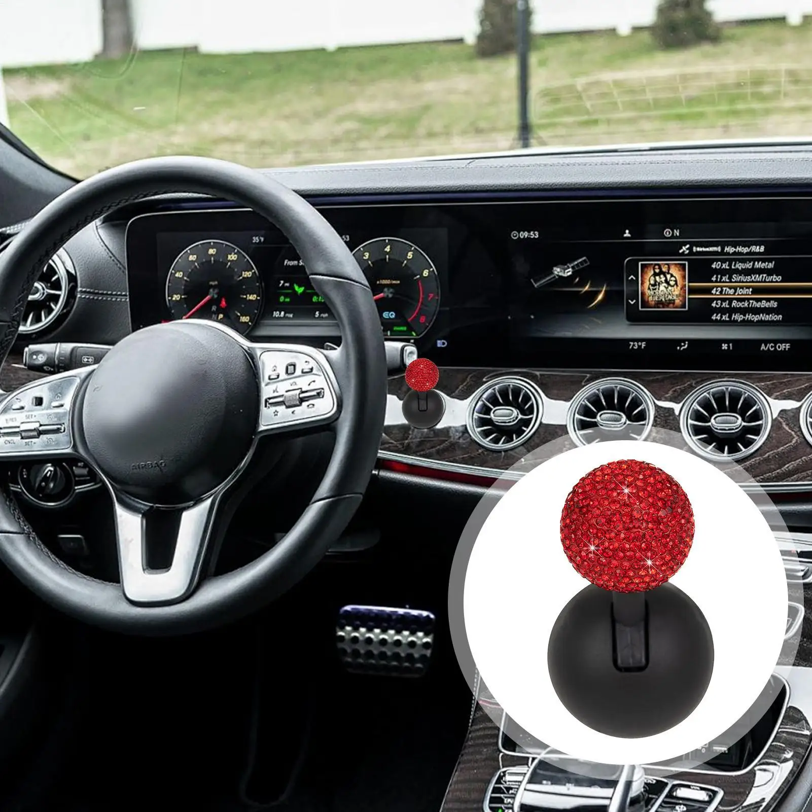 Tombol Tekan Mobil untuk Memulai Rocker Dekoratif Satu Tombol Mulai Bola Berlian Imitasi-bar Mobil Joystick Mulai Satu Tombol untuk Truk, SUV, RV