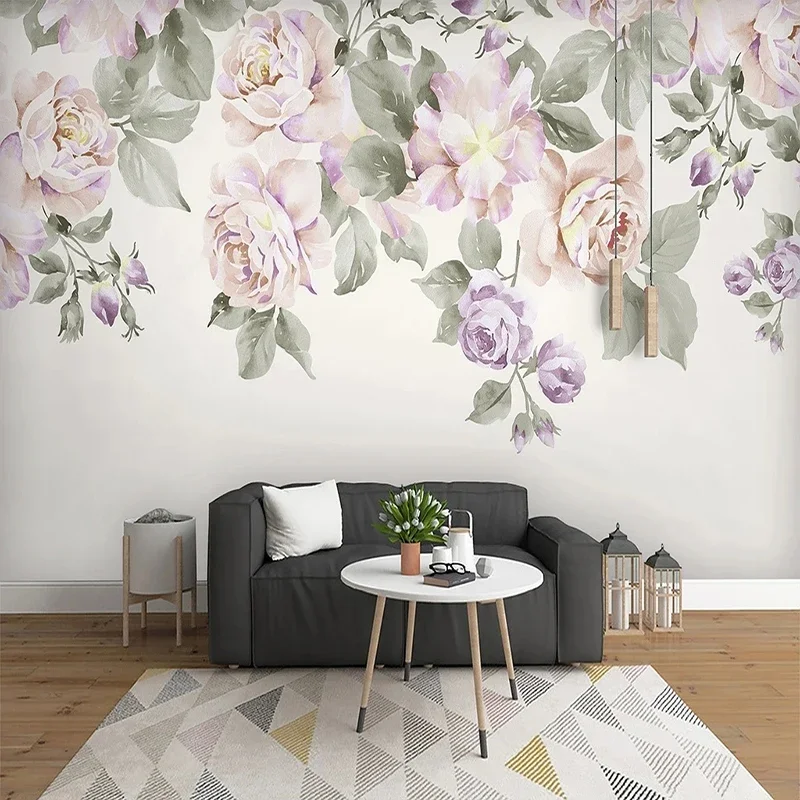 Custom Mural Wallpaper Modern Hand Painted 3D Flower Romantic Home Decor Living Room Bedroom Wall Painting Papel De Parede Sala