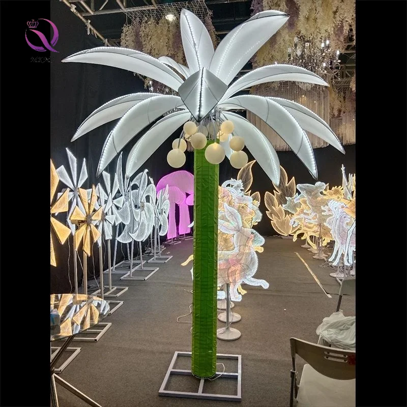

Beach Background Decorative Tree Lamp Road Light Stage Decoration Luminous Coconut Tree for Wedding Backdrop Decoration