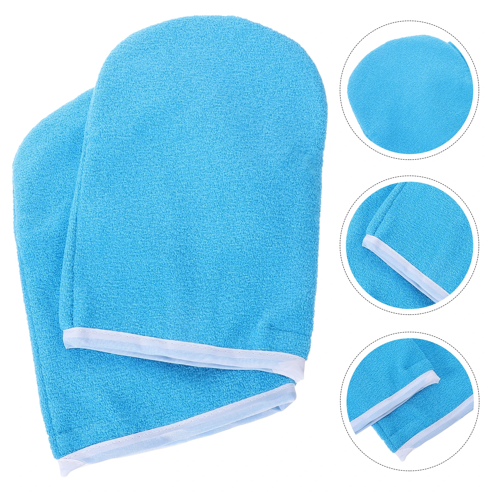 

Paraffin Wax Covers Hand Bath Mittens Blue White Edge Thick Spa Gloves Handbag Cloth Hot Wax Mask Liners for Hands Care