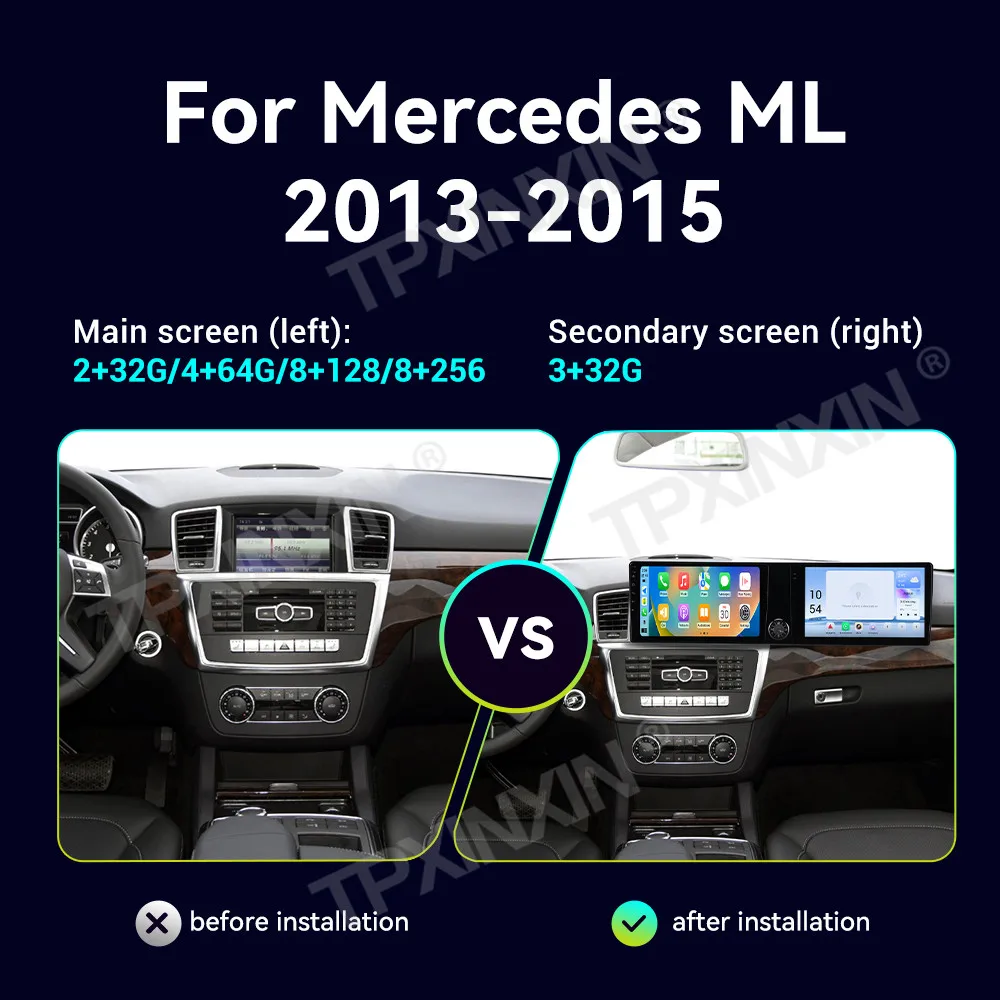 

Dual 10.1 Inch Touch Screen For Mercedes Benz ML GL 2013 2014 2015 Car Multimedia player Stereo Radio Receiver Update 2025 Style